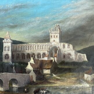 Abbaye de Jedburgh Écosse Huile sur toile XVIIIe siècle
