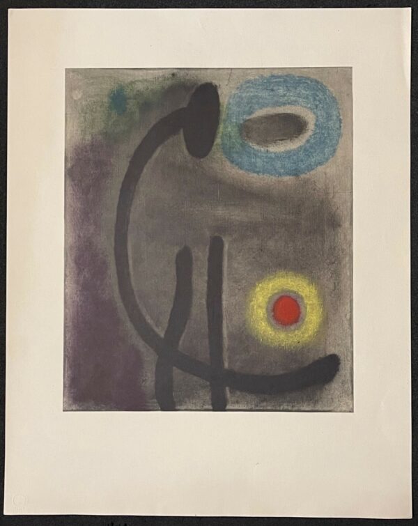 Joan Miro Lithographie « Composition 11 » Femme assise 56x45cm 1959 Maeght