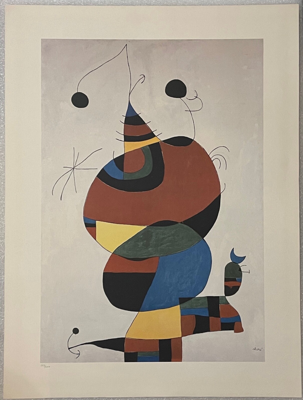 Joan Miró lithographie Femme oiseau étoile (Hommage à Pablo Picasso 1966) Miro