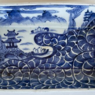 Japon Coupelle rectangulaire Sometsuke Arita Edo XVIIe XVIIIe siècle