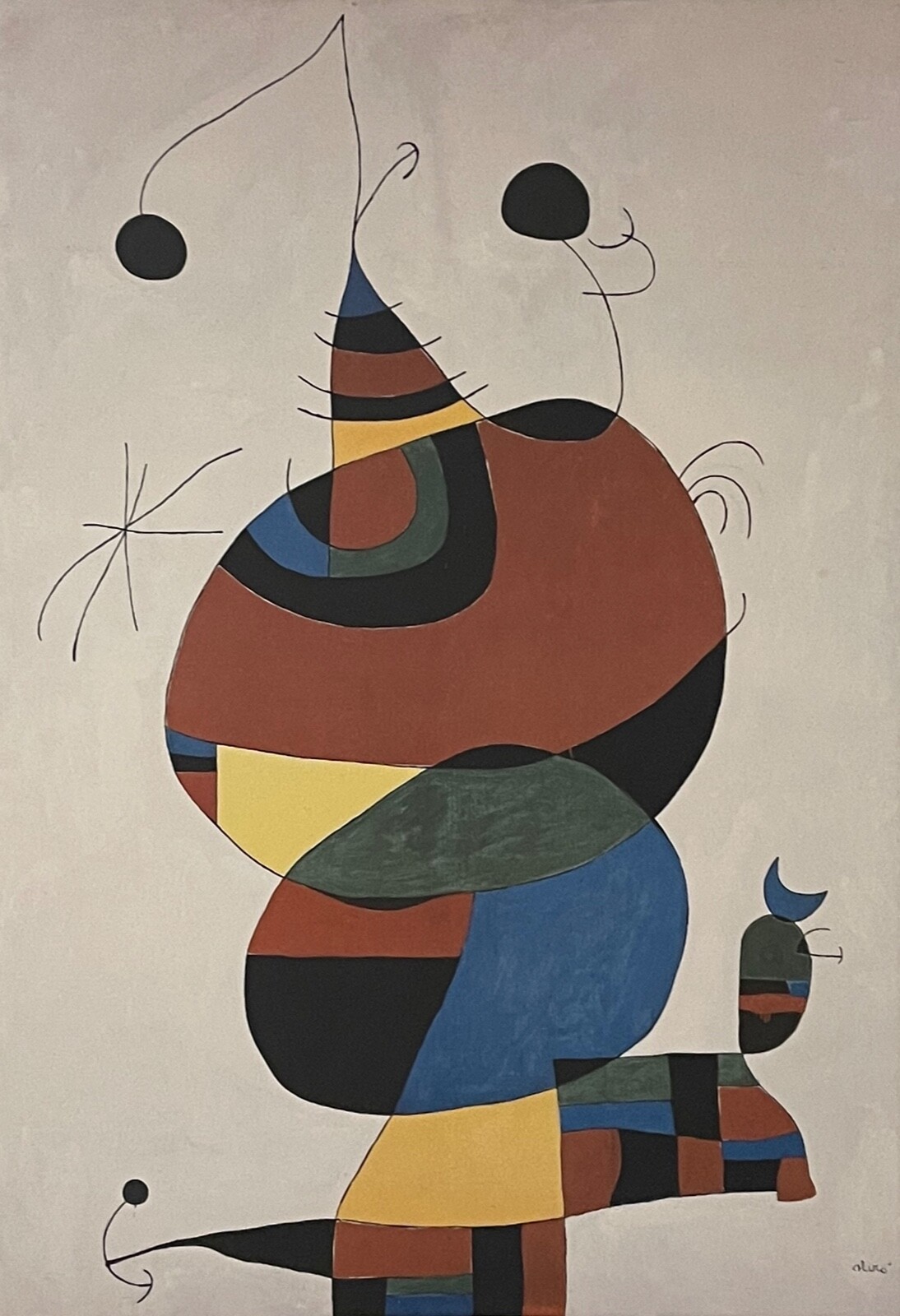 Joan Miró lithographie Femme oiseau étoile (Hommage à Pablo Picasso 1966) Miro – Image 2