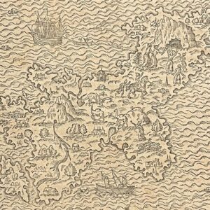 Grèce Négroponte île grecque d'Eubée en 1575 d'après André Thevet (1504-1592)