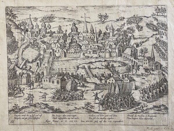 Siège Poitiers 1569 guerre protestant catholique Frans Hogenberg vers 1580 XVIe