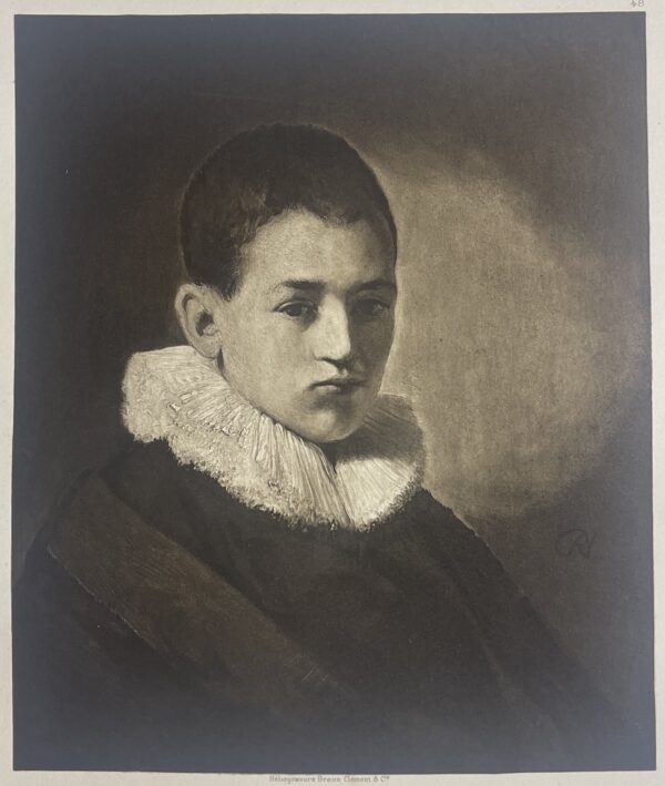 Après Rembrandt portrait d'un adolescent Heliogravure Braun Clément 1898 Print