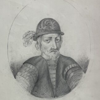 Guillaume Ier comte de Provence dit le Libérateur portrait en médaillon dessiné au graphite vers 1850
