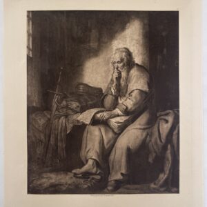 Rembrandt Saint Paul en prison Héliogravure 1898 XIXe
