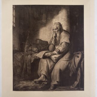 Rembrandt Saint Paul en prison Héliogravure 1898 XIXe