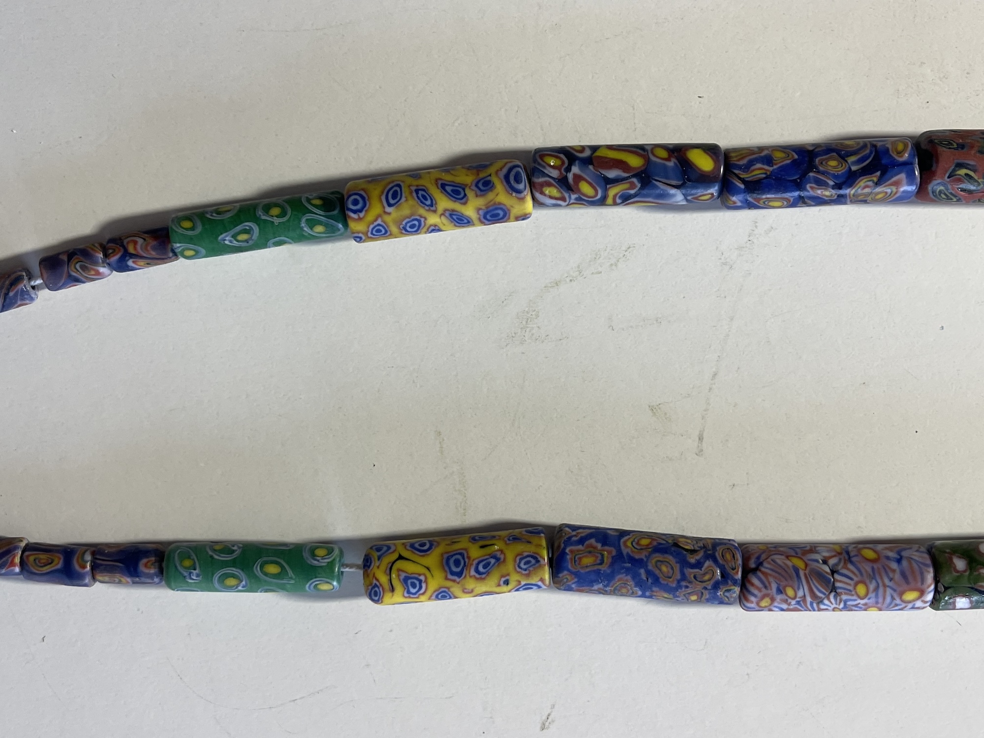 Collier ancien en perles millefiori murrine Venise probable 168 g 37 cm – Image 8