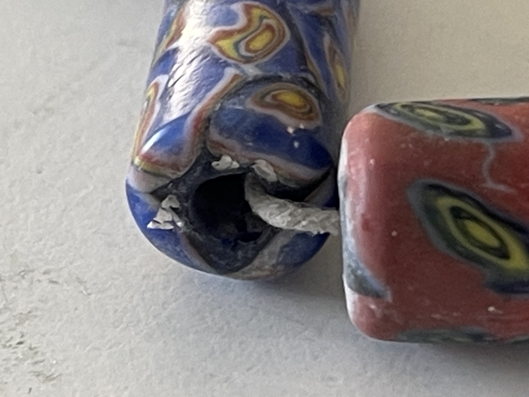 Collier ancien en perles millefiori murrine Venise probable 168 g 37 cm – Image 14