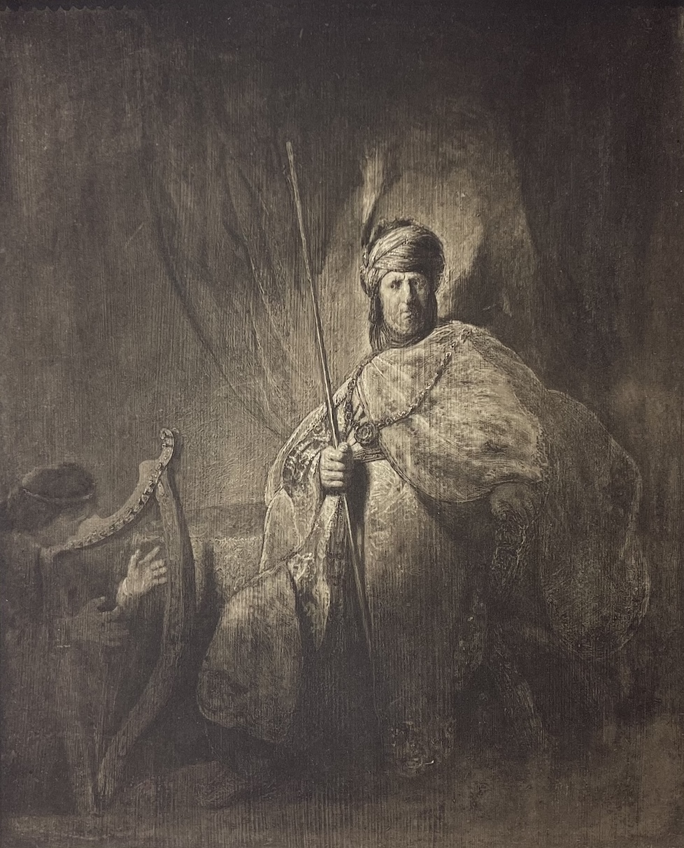 Après Rembrandt David jouant de la harpe devant Saül Héliogravure Lemercier 1898 – Image 2