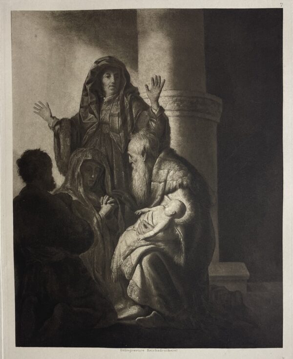 Après Rembrandt Présentation de Jésus au Temple Héliogravure 1898