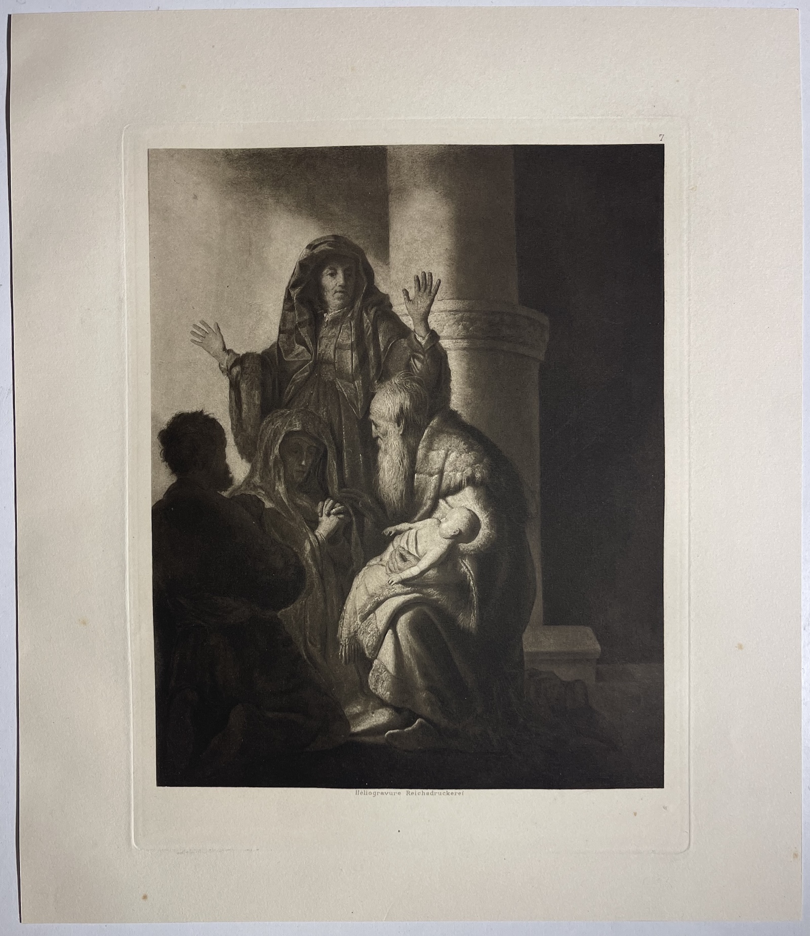 Après Rembrandt Présentation de Jésus au Temple Héliogravure 1898 – Image 3
