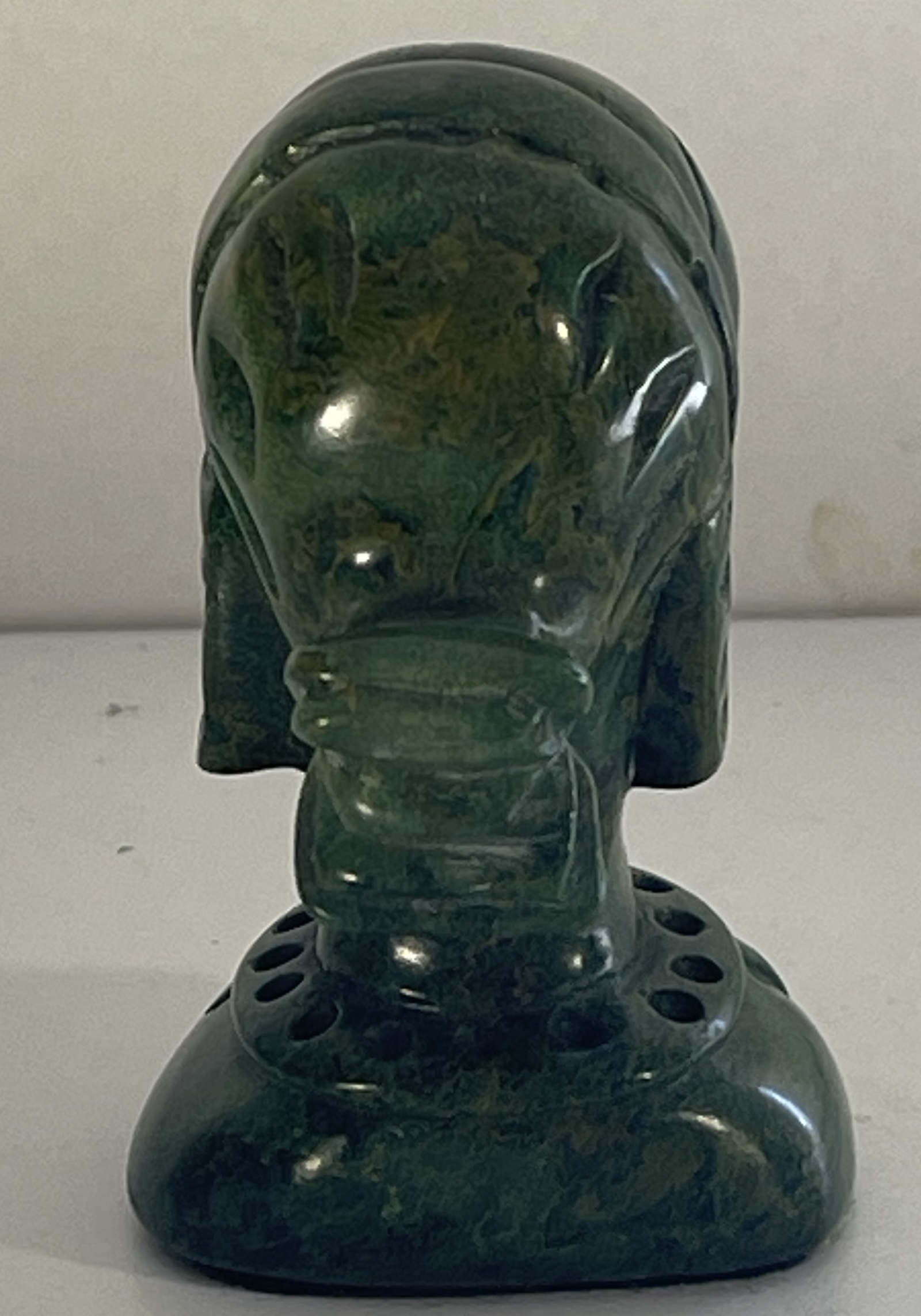 Zimbabwe buste féminin décoratif Shona en serpentine verte Afrique – Image 3