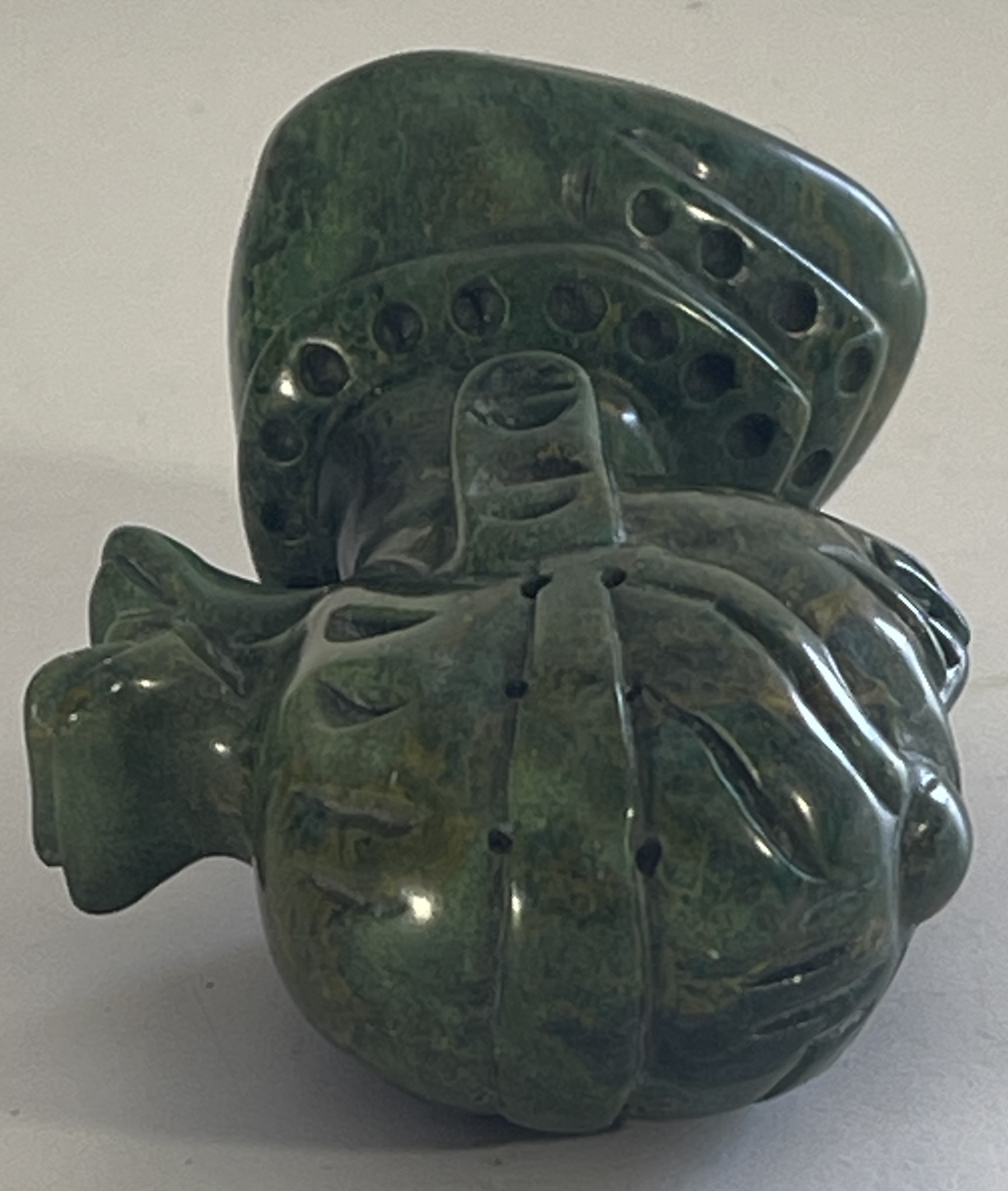 Zimbabwe buste féminin décoratif Shona en serpentine verte Afrique – Image 6