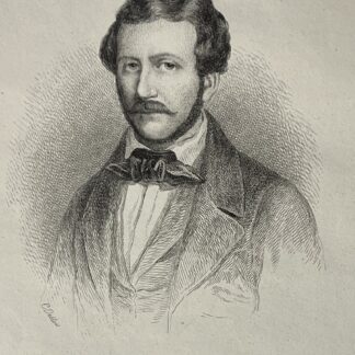 Antique engraved portrait of Gaetano Donizetti Italian composer from the nineteenth century