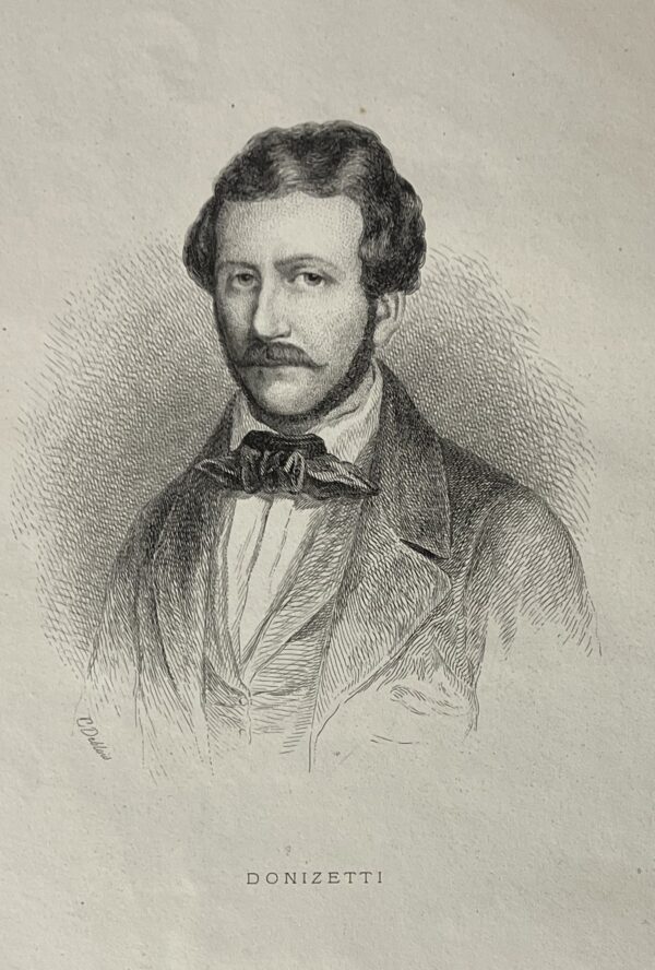 Gaetano Maria Donizetti (1797-1848) compositeur Musique Italie gravure 1860