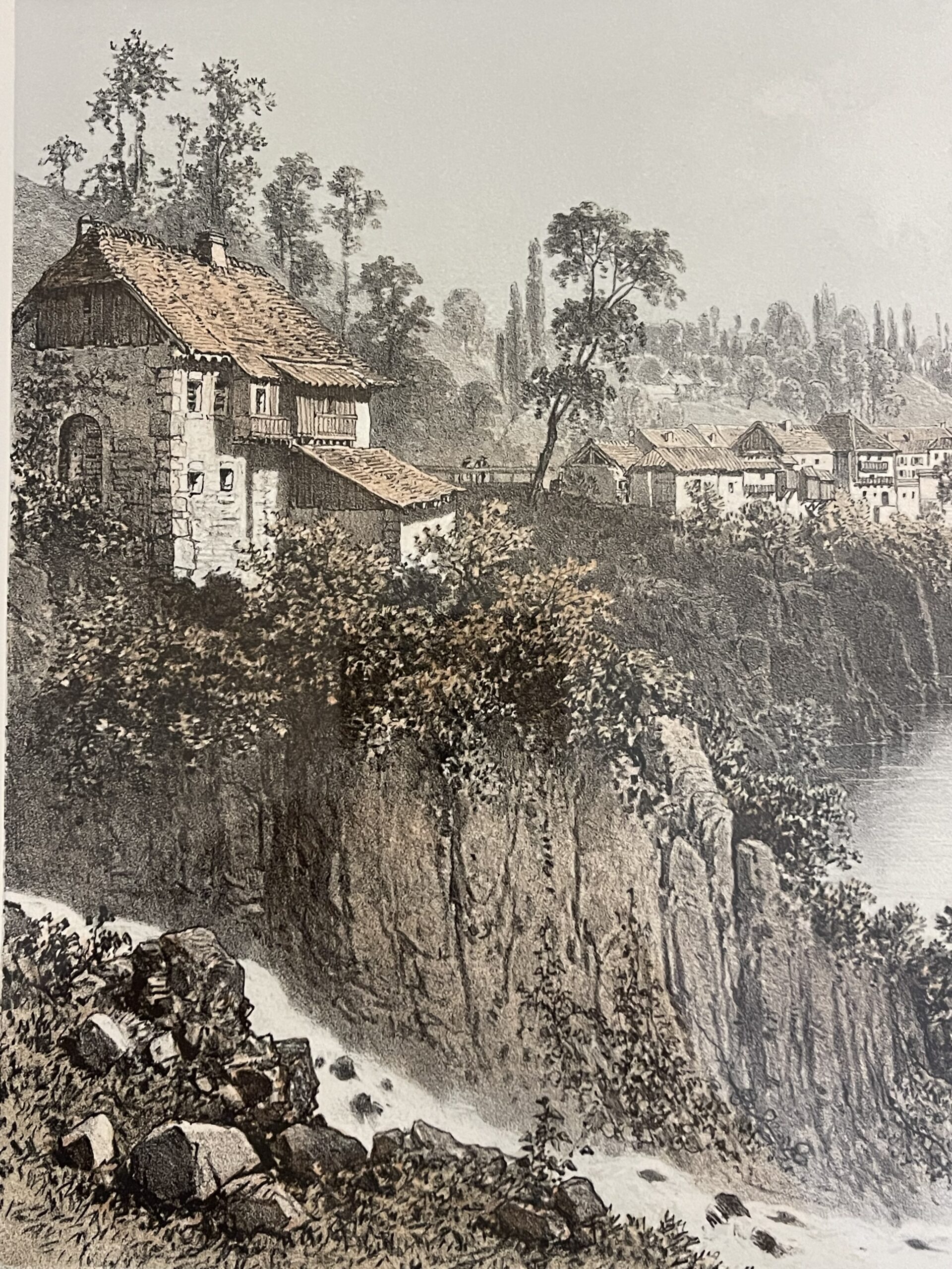 Alby-sur-Chéran Haute-Savoie France 1864 Antique Lithograph Félix Benoist Alps – Image 3