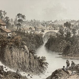 Alby-sur-Chéran Haute-Savoie France 1864 Antique Lithograph Félix Benoist Alps