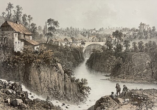 Alby-sur-Chéran Haute-Savoie France 1864 Antique Lithograph Félix Benoist Alps