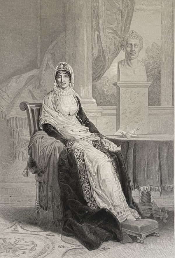 Antique Napoleon Mother Portrait Letizia Bonaparte Ramolino Engraving c1840 Gerard