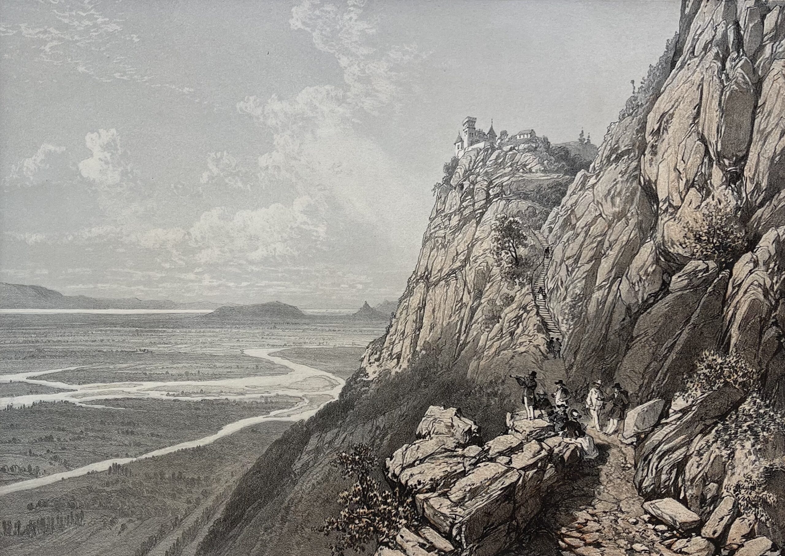 Antique Pas de l'Echelle Mont Saleve France 1864 Alpine View Haute-Savoie