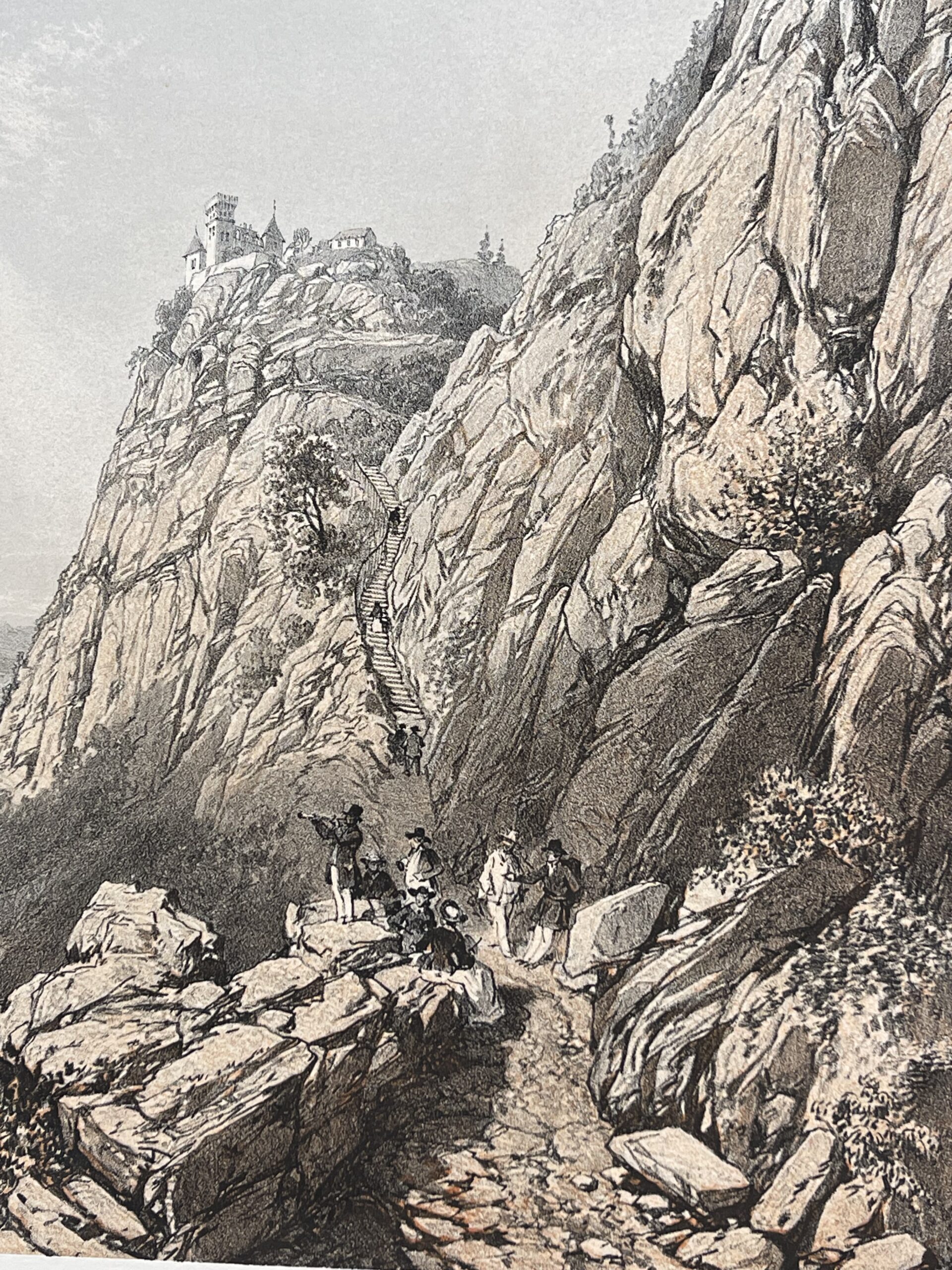 Antique Pas de l'Echelle Mont Saleve France 1864 Alpine View Haute-Savoie – Image 3