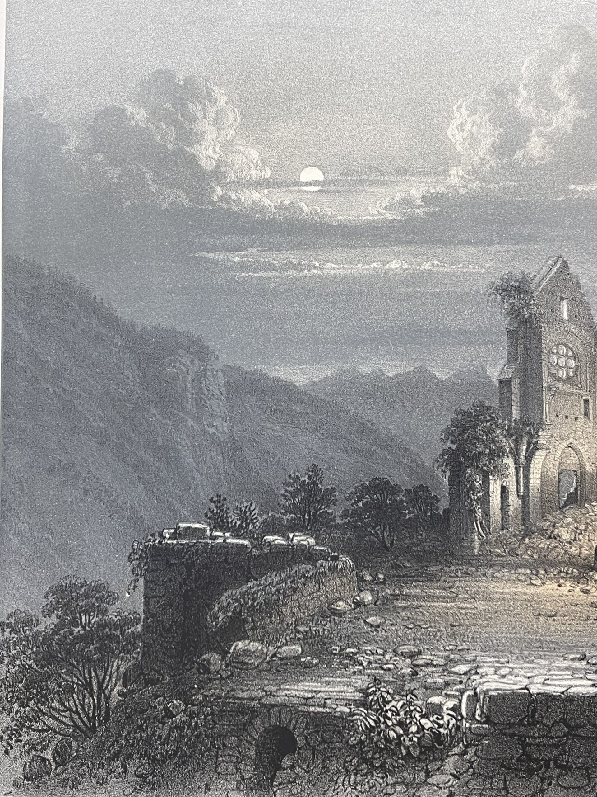 Antique 1864 Aulps Abbey Ruins Lithograph Haute Savoie France Alpine – Image 2