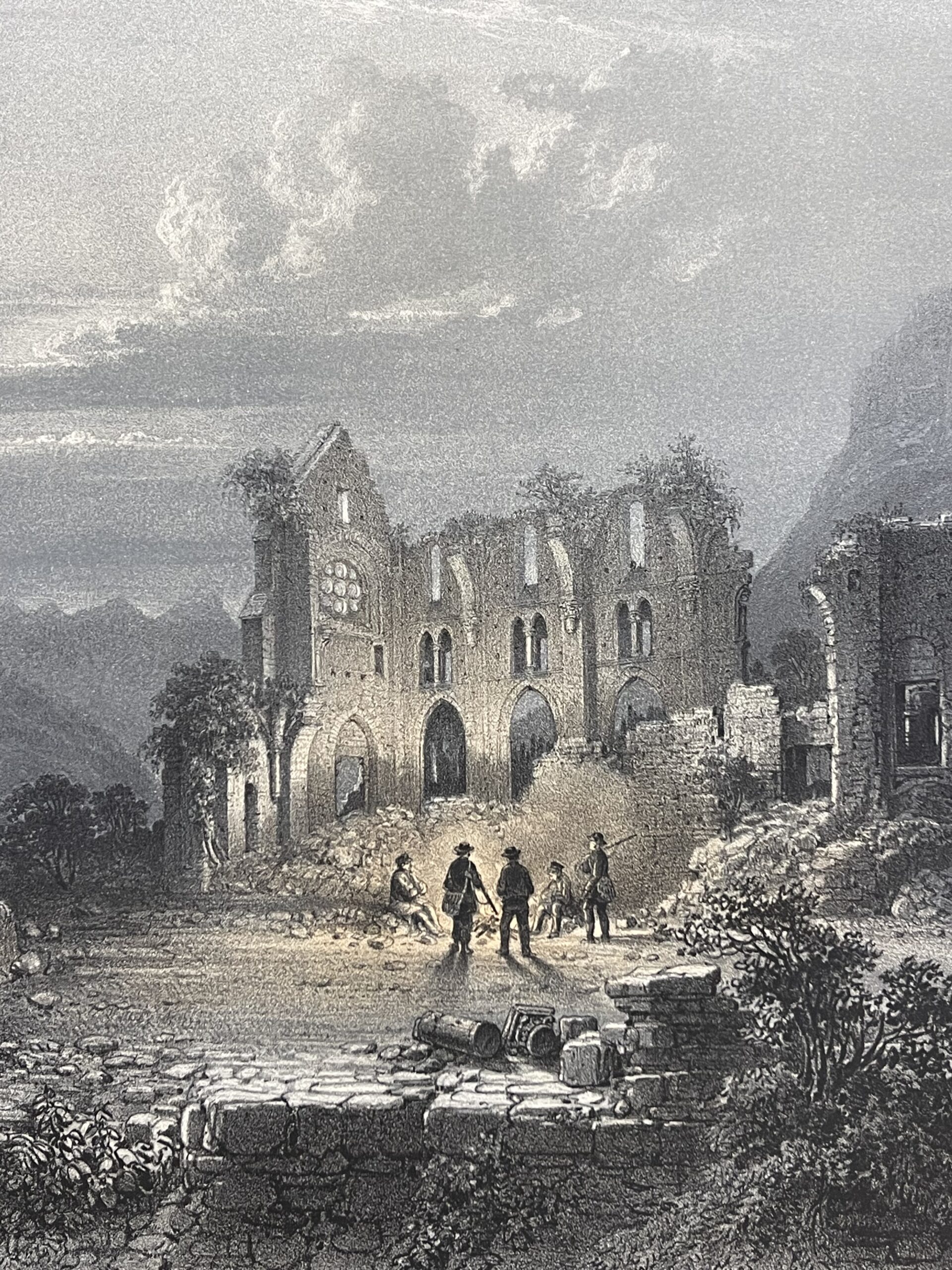 Antique 1864 Aulps Abbey Ruins Lithograph Haute Savoie France Alpine – Image 3