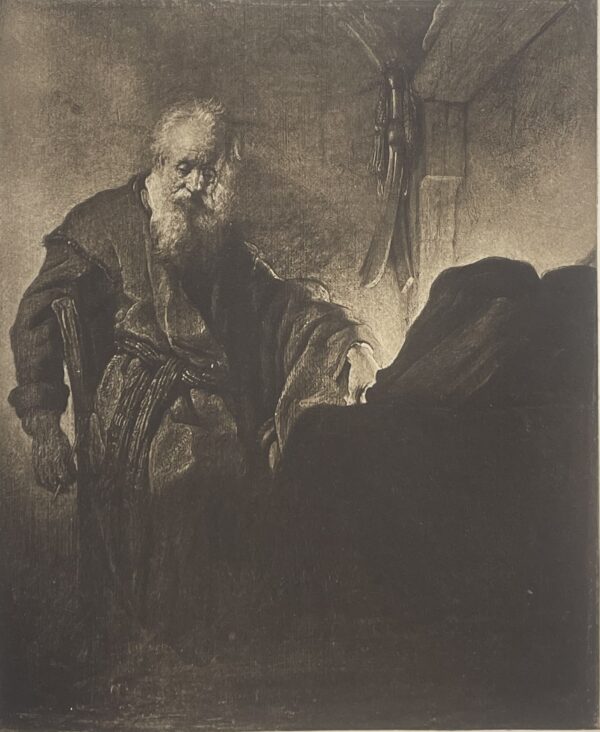Rembrandt van Rijn 1606-1669 Saint Paul a sa table de travail Héliogravure 1898