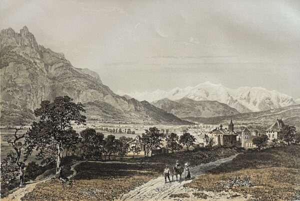 Sallanches Mont Blanc Aiguille de Varan Alps Haute-Savoie Antique French Alpes