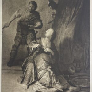 Après Rembrandt Samson et Dalila Héliogravure 1898 gravure ancienne biblique
