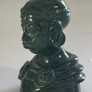 Zimbabwe Art Shona Petite sculpture buste Afrique en pierre serpentine verte