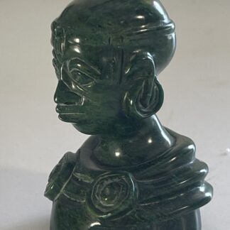 Zimbabwe Art Shona Petite sculpture buste Afrique en pierre serpentine verte