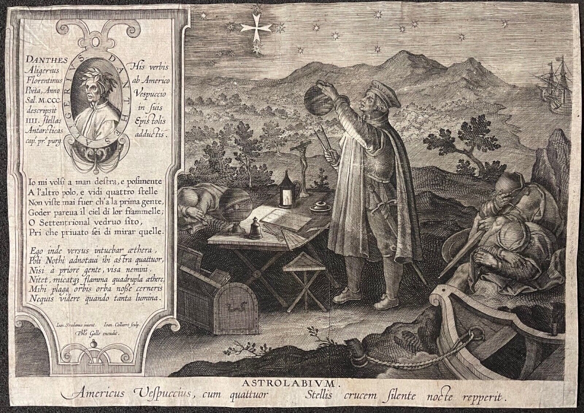 Philippe Galle Jan van der Straet Jan Collaert Amerigo Vespucci astrolabe 1595