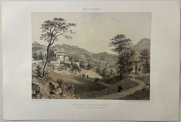 Saint Jeoire Haute-Savoie Château Beauregard 1864 Benoist Lithographie France