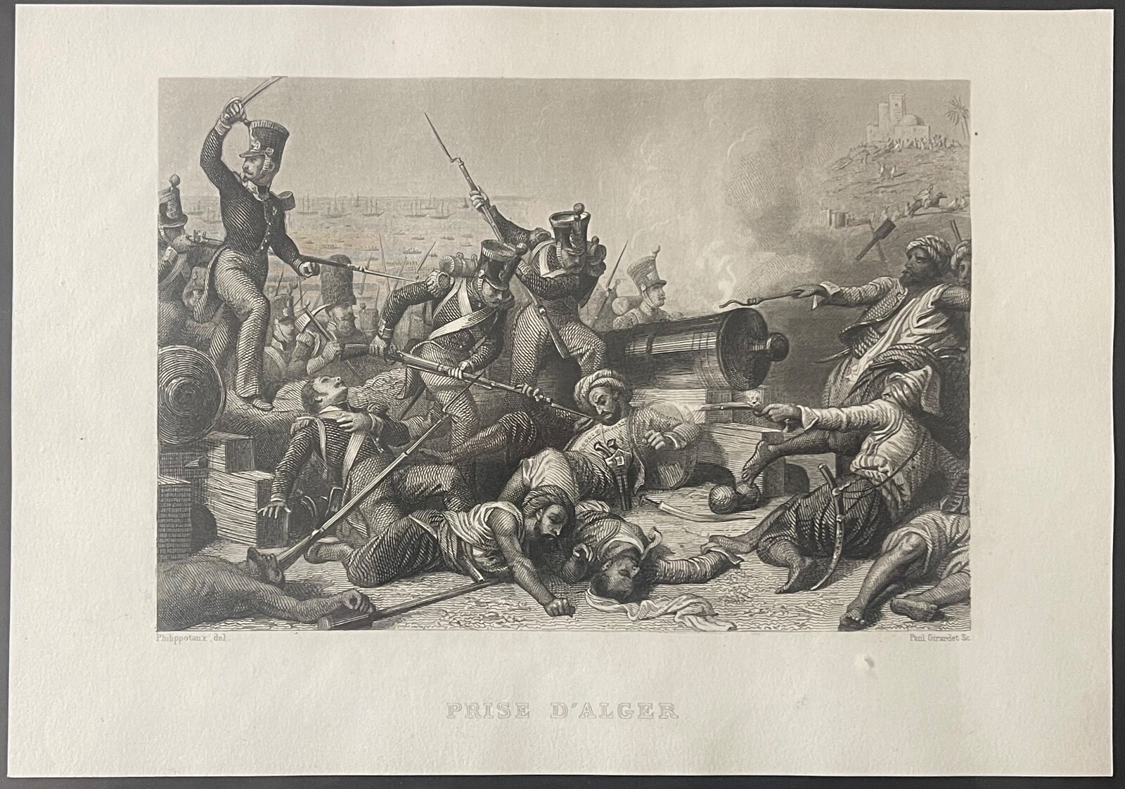 Algérie Prise d'Alger 1830 émir Abdelkader duc d'Aumale gravure Girardet C 1837 – Image 2