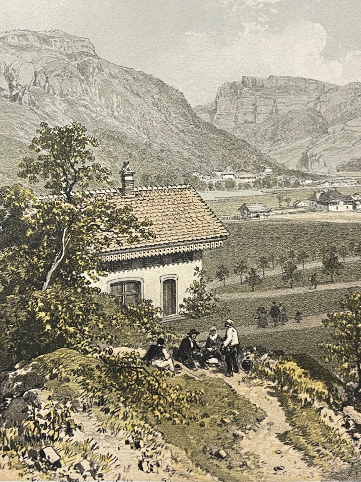Thône et vallée du Fier Haute-Savoie lithographie de 1864 d'après Félix Benoist – Image 3
