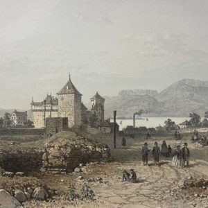 Annecy le château de Haute-Savoie lithographie de 1864 Alpes France Benoist