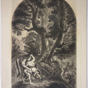 Eugène Delacroix 1798-1863 Lutte de Jacob et de l'Ange gravé par Greux 1887