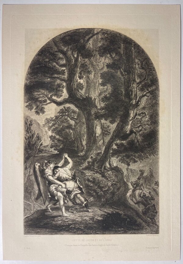 Eugène Delacroix 1798-1863 Lutte de Jacob et de l'Ange gravé par Greux 1887