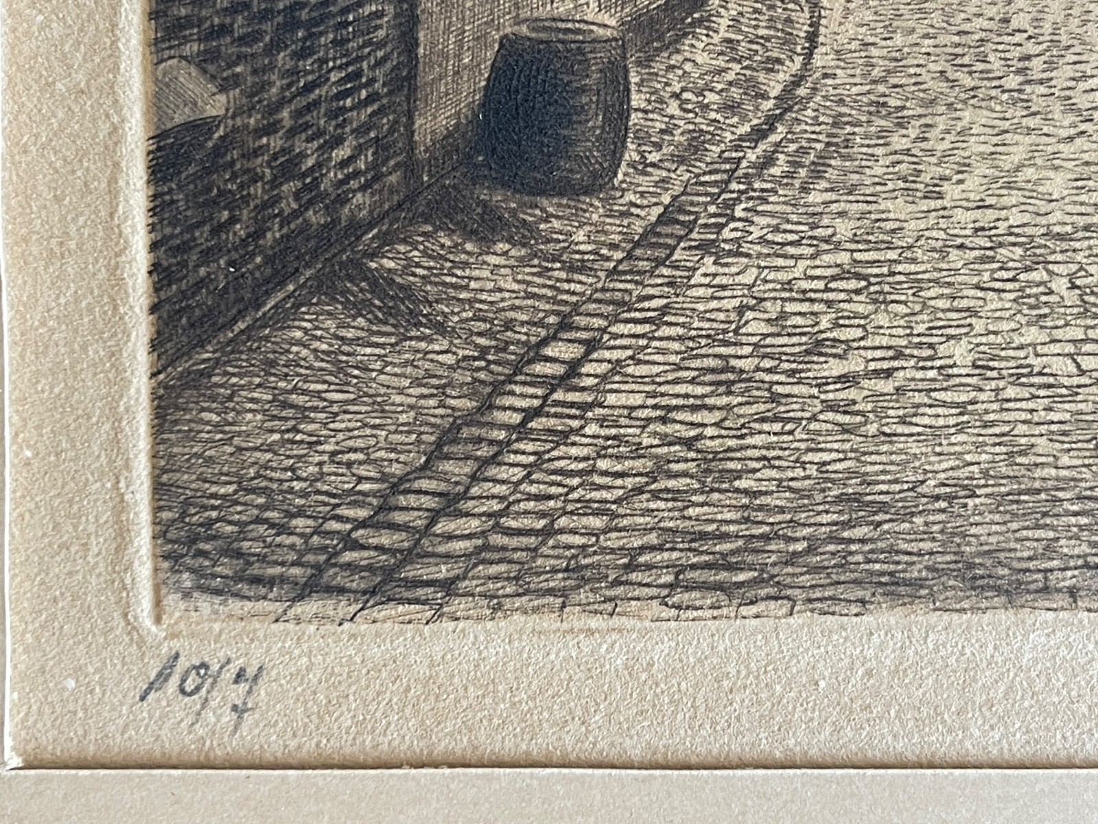 Delft Le Moulin Vert moulin pointe sèche signée Alb Hessenberg Pays-Bas c 1930 – Image 4