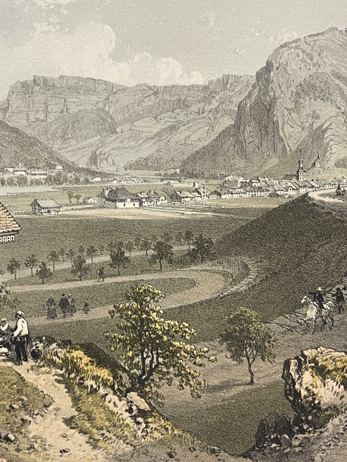 Thône et vallée du Fier Haute-Savoie lithographie de 1864 d'après Félix Benoist – Image 4