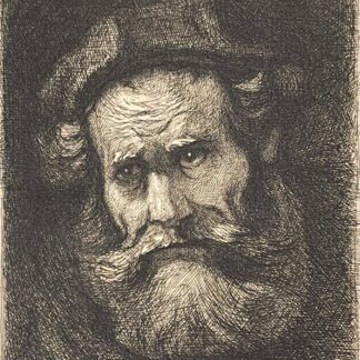 Rembrandt Un Rabbin Flameng Gravure c 1880 Portrait Ancien Judaica Art