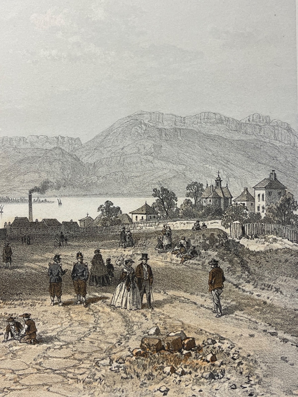 Annecy le château de Haute-Savoie lithographie de 1864 Alpes France Benoist – Image 5