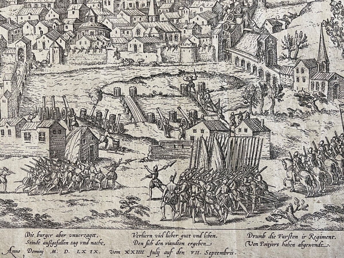 Siège Poitiers 1569 guerre protestant catholique Frans Hogenberg vers 1580 XVIe – Image 6
