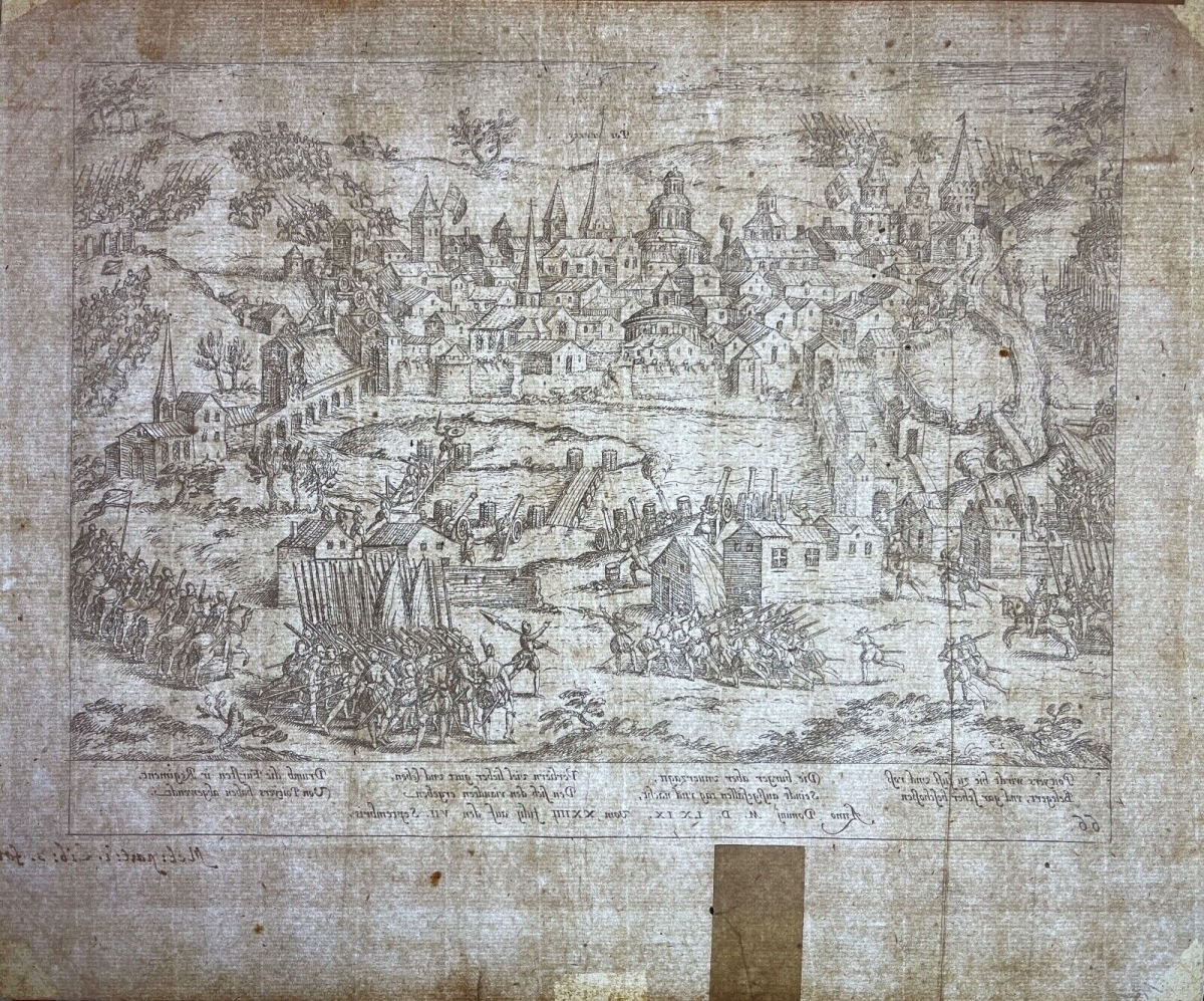 Siège Poitiers 1569 guerre protestant catholique Frans Hogenberg vers 1580 XVIe – Image 8