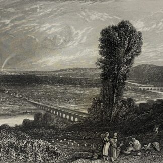 Paris W Turner Pont de Saint-Cloud et Sèvres France graveur Radclyffe C 1833