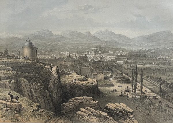 CHAMBERY France Antique Lithograph 1864 Félix Benoist Savoy Alps Alpes Savoie