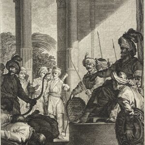 Guerre de Child 'empereur Aurangzeb Anglais et Empire moghol Inde gravure 1780