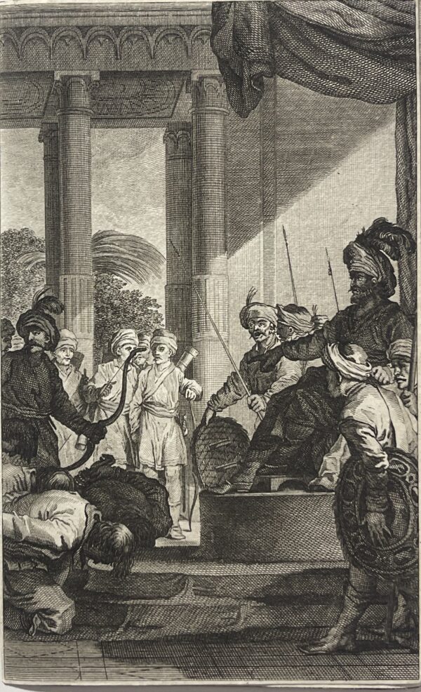 Guerre de Child 'empereur Aurangzeb Anglais et Empire moghol Inde gravure 1780
